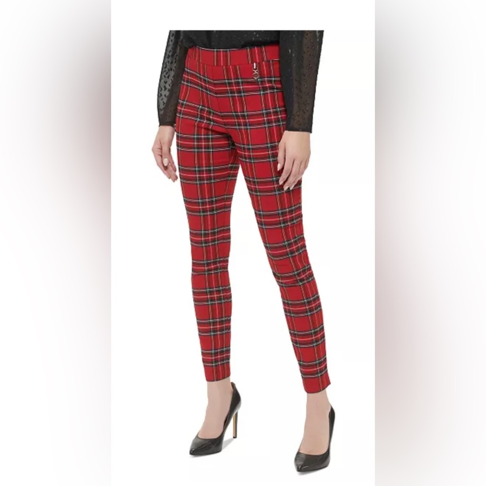 Tommy Hilfiger red plaid pants size 6
